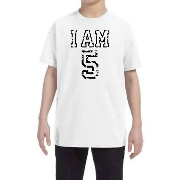 I am 5 T-shirt Boys 5th Birthday Shirt - Picture 1 of 1
